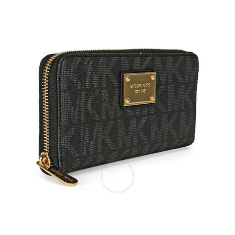 michael kors striped wallet|Michael Kors black zipper wallet.